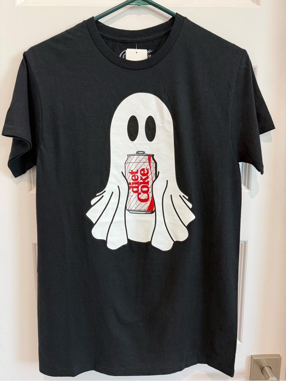 Halloween Coca Cola Black Tee with White Ghost